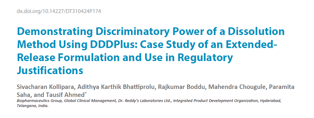 建模文章解讀 | 使用DDDPlus軟件驗(yàn)證緩釋制劑溶出方法的區(qū)分能力：案例研究與監(jiān)管應(yīng)用?